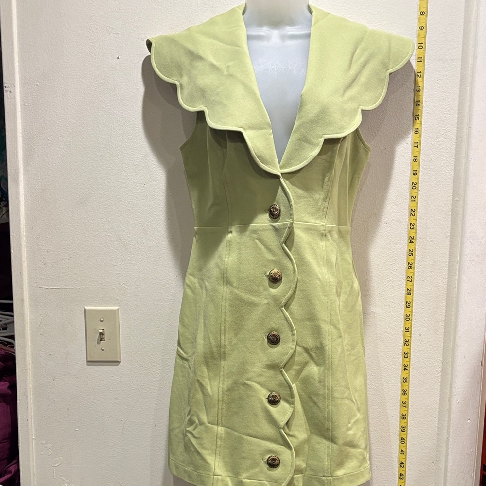 Anthropologie Mint Scalloped Mini Dress